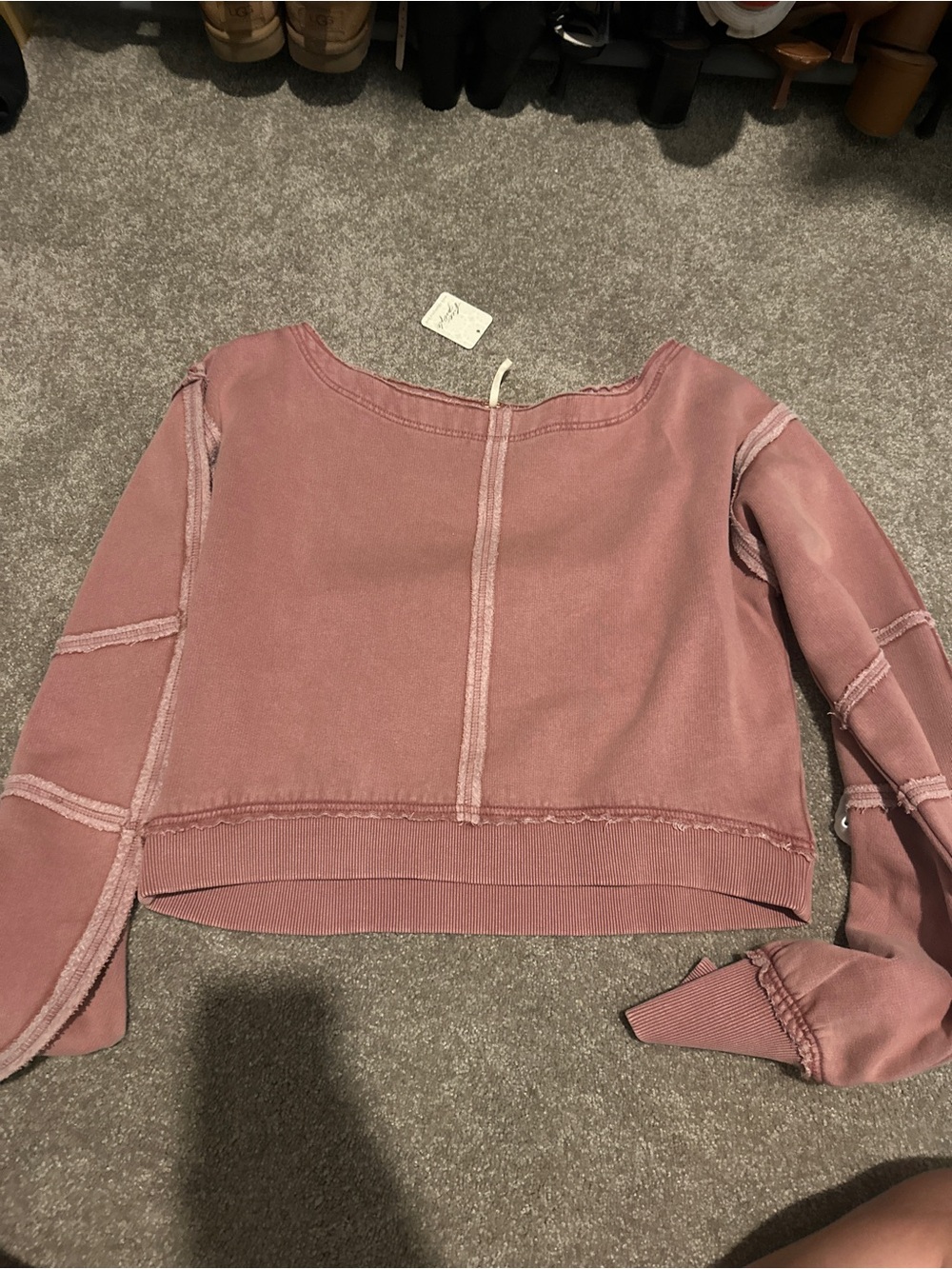 Women's Washed Mauve Crewneck Sweatshirt Top